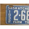 Image 2 : 1932 (farm truck) Sask License Plate