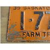 Image 4 : 1939 (farm truck) Sask License Plate