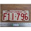 Image 1 : 1945 (farm) Sask License Plate