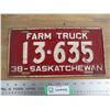 Image 1 : 1938 (farm truck) Sask License Plate