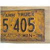 Image 3 : 1936 (farm truck) Sask License Plate