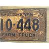 Image 3 : 1937 (farm truck) Sask License Plate