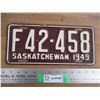 Image 1 : 1949 (farm) Sask License Plate