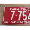Image 2 : 1934 (farm truck) Sask License Plate - repaint/touch up