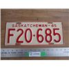 Image 1 : 1945 (farm) Sask License Plate