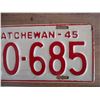 Image 3 : 1945 (farm) Sask License Plate