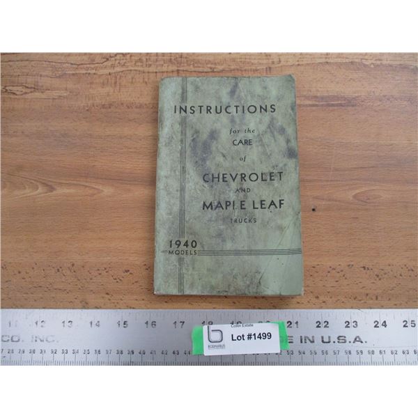 1940 Chevrolet + Maple Leaf trucks booklet
