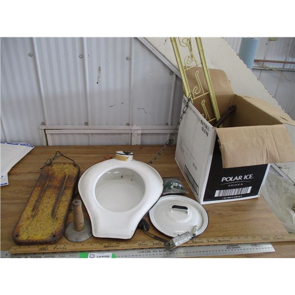 Mix lot yard stick enamel chamber pot