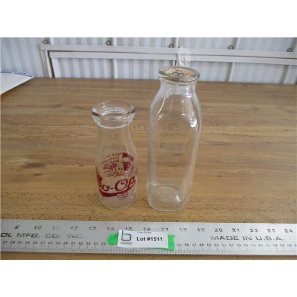 (2) milk bottles
