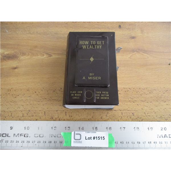 tin "how to get wealthy" money coffin - with key