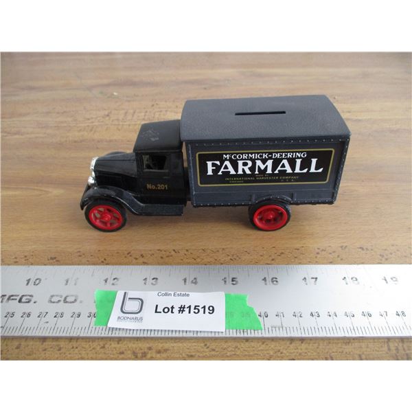 ERTL McCormick Deering Farmall coin bank - 7" long