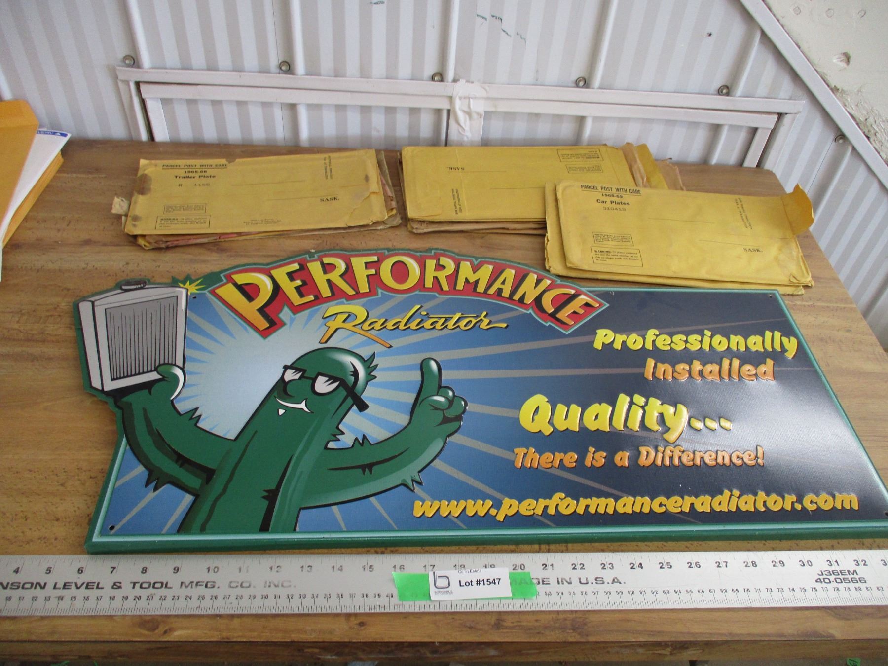 Performance Radiators tin sign + license plate envelopes - Bodnarus ...