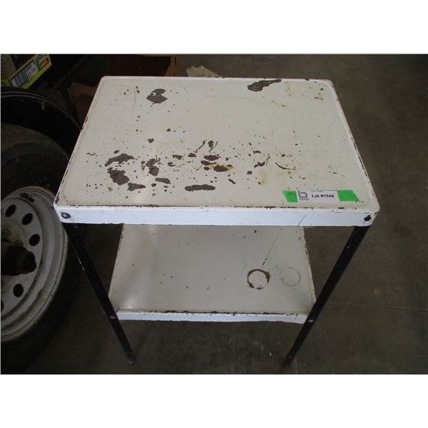 Metal two tiered shelf