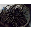 Image 3 : antique buggy wheels and hubs and couches - must take all - located upstairs