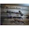Image 1 : 4 shelves of antique parts - buggy steps, tools - located upstairs