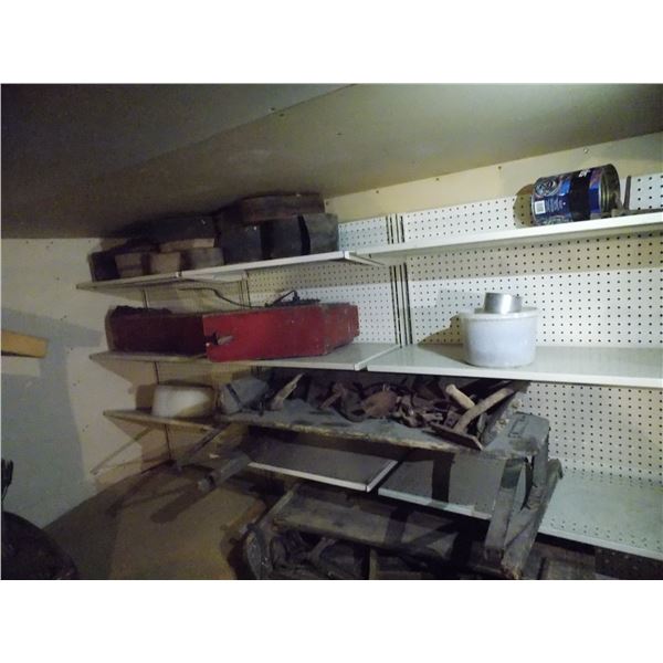 4 shelves with sleighs - wood pieces, heavy duty straps - located upstairs