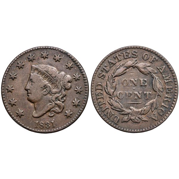 Pair of 1831 Cents grading F15