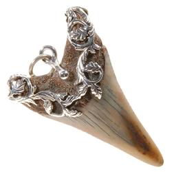 Silver Layered Sharks Tooth Pendant  (JEW-030)