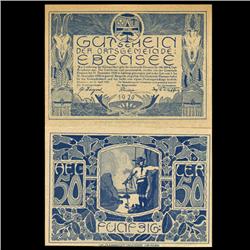 1920 Austria Ebensee 50 Heller GEM Rare Note (COI-3511)