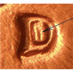 1960D/D Repunched Mintmark Lincoln Cent BU Unlisted Rare (COI-3648)