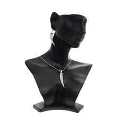 Mother of Pearl Sterling Silver Necklace Earrings (JEW-189)