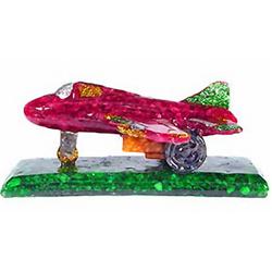 700ct. Red Ruby & Topaz Airplane Figure Statue RETAIL $1950 (GEM-0898)