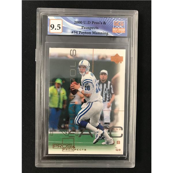 2000 UD PRO'S & PROSPECTS NO.34 PEYTON MANNING (GCG 9.5)