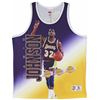 Image 3 : Lakers Magic Johnson Signed Mitchell And Ness HWC Portrait Jersey (Beckett COA)