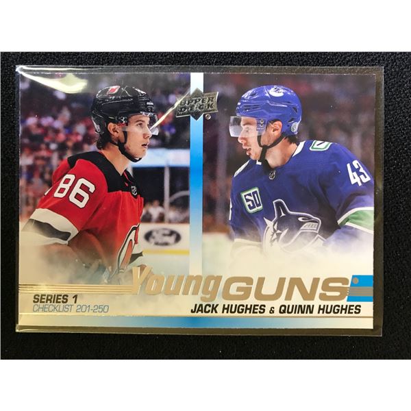 2019-20 UD YOUNG GUNS SP Rookie QUINN Jack Hughes #250