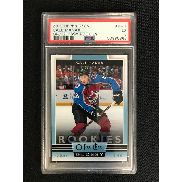 2019 UPPER DECK NO.R-1 CALE MAKAR OPC GLOSSY ROOKIES (PSA EX 5)