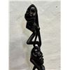 Image 2 : Abstract Tribal Ebony? Wood Sculpture / Carving on Base (Approx: 24.75" tall)