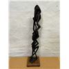 Image 3 : Abstract Tribal Ebony? Wood Sculpture / Carving on Base (Approx: 24.75" tall)