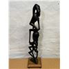 Image 4 : Abstract Tribal Ebony? Wood Sculpture / Carving on Base (Approx: 24.75" tall)
