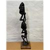 Image 5 : Abstract Tribal Ebony? Wood Sculpture / Carving on Base (Approx: 24.75" tall)