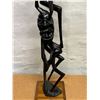 Image 6 : Abstract Tribal Ebony? Wood Sculpture / Carving on Base (Approx: 24.75" tall)