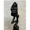 Image 7 : Abstract Tribal Ebony? Wood Sculpture / Carving on Base (Approx: 24.75" tall)