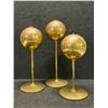 3 Danish Modern Lars Knudsen Denmark Brass Oil Burners (tallest approx: 8.75")