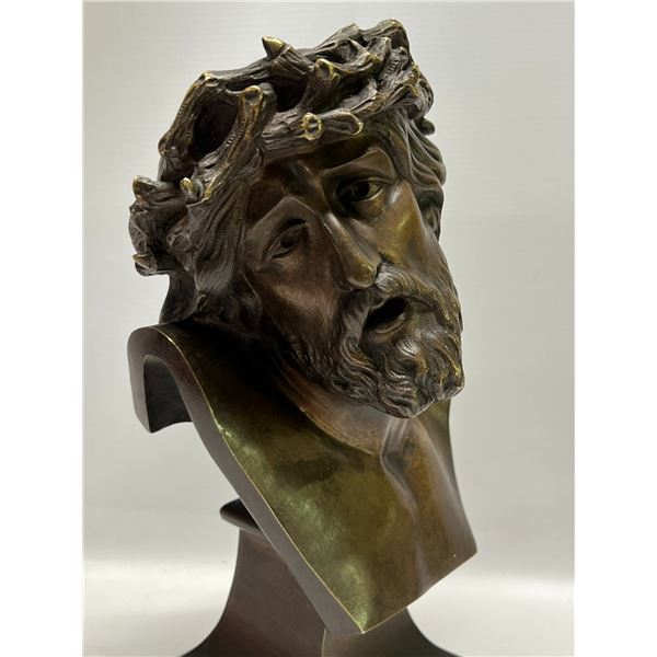 S. Chounard French Bronze Bust - Jesus Christ HEAVY (approx: 10" T 5"W)