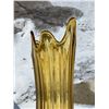 Image 7 : Mid Century Amber/Yellow Swung Glass Vase - Large (Approx: 27.75"T 8.5"W)
