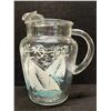Vintage Sailboat / Nautical Theme Water Pitcher Jug (Approx: 9"T 7.5"W)