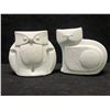 2 Marbell Stone Art Cat & Owl Sculptures / Figures (Approx: 3x3")