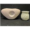 2 Ceramic Vases (Larger one approx: 8"W 4.5"T))