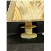 Image 2 : Unique Stone Table Lamp Onyx? Works (Approx: 13"T 11.5"W)