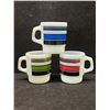 Image 3 : 5 Fire King Stacking Coffee Mugs Cups - Mixed Lot