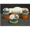 Image 6 : Vintage Noritake Handpainted Salt / Pepper / Jam Jar Set w/tray Japan (Approx: 7.5x3")