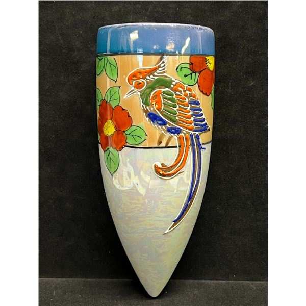 Vintage Ceramic Handpainted Wall Pocket / Vase Japan Approx: 7.25x3"
