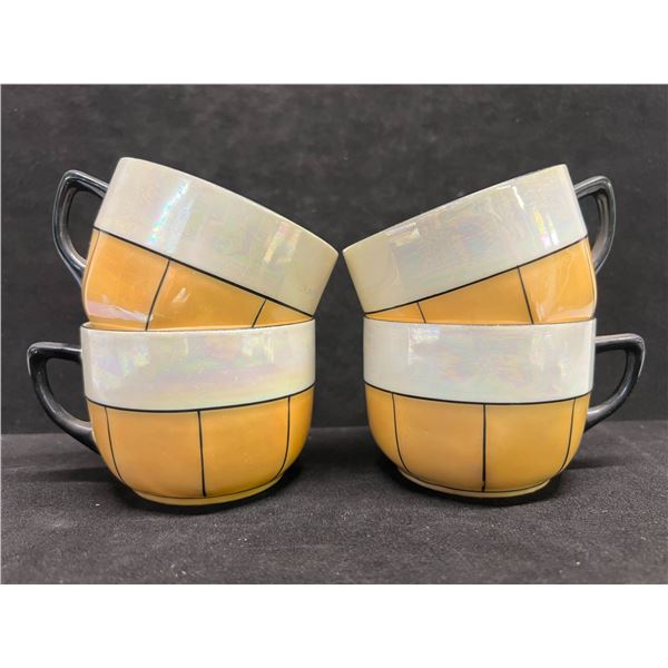 4 Vintage EDW Ceramic Coffee / Tea Cups (Approx: 3"W 2.25"T)