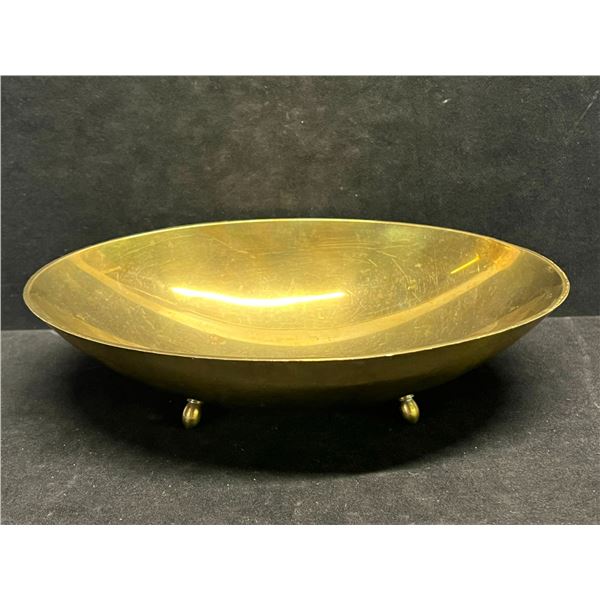 Nice Brass Centerpiece / Foot Dish (Approx: 9.25x6.25")