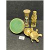 Image 7 : 4 Brass / Metal Display Items Décor pieces Figurines Magnifying Glass Hour Glass Etc