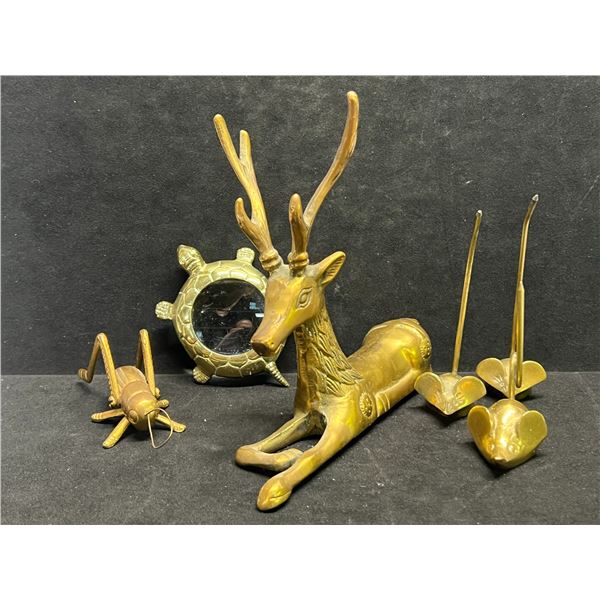6 Brass / Metal Display Items Décor pieces Figurines Magnifying Glass Paper Holders Etc